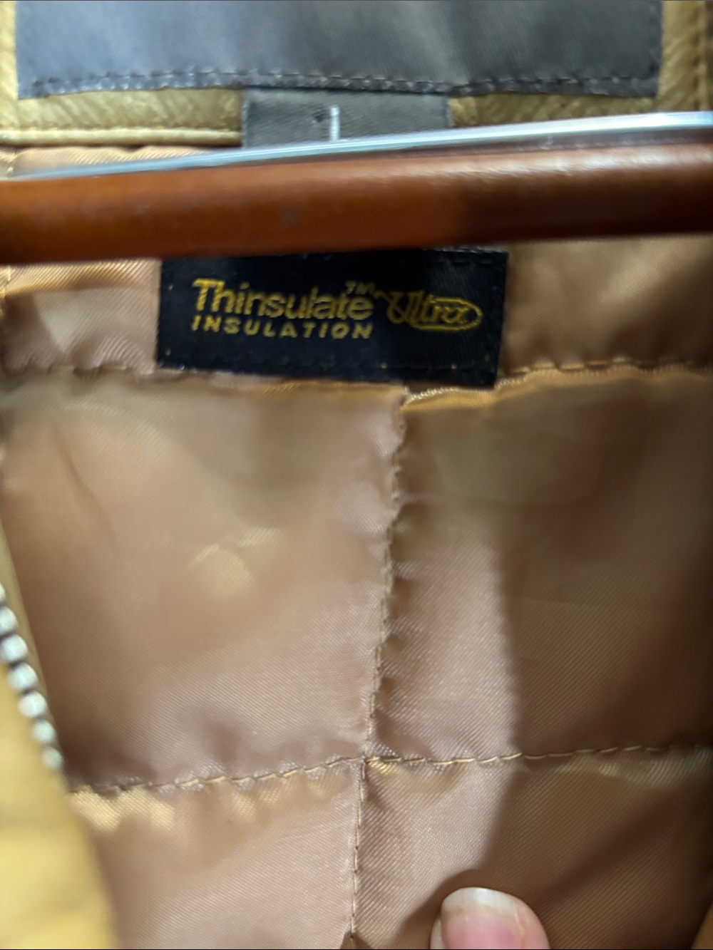 Vintage Wilson’s Leather Tan Zip Front Jacket Coat Quilted Liner Size Large - Picture 3 of 16